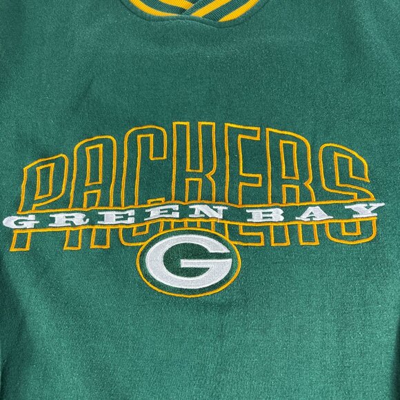 VTG Starter NFL Green Bay Packers Sweatshirt Medium Green Embroidered Crewneck - Picture 2 of 15